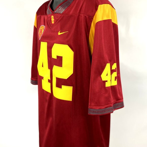 USC TROJANS #42 LOTT Sewn Jersey RED - Picture 3 of 4
